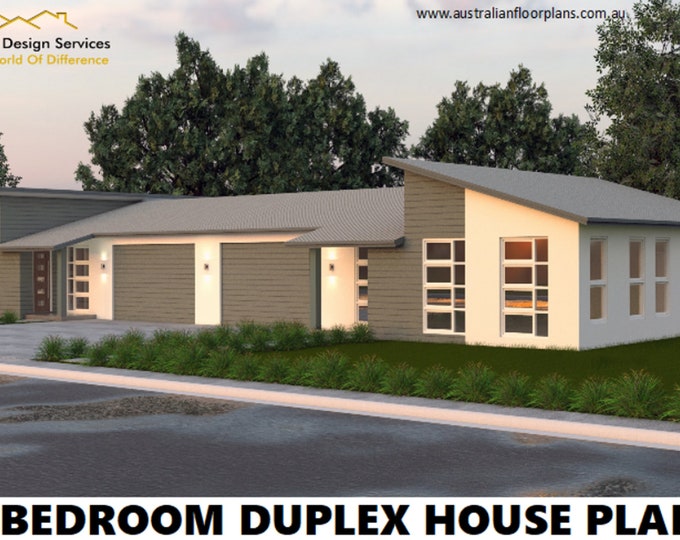 House Plans Duplex Design - Spectacular large duplex house plans  | 6 Bedrooms + 6 Ensuite Bathrooms + 4 Car Garage