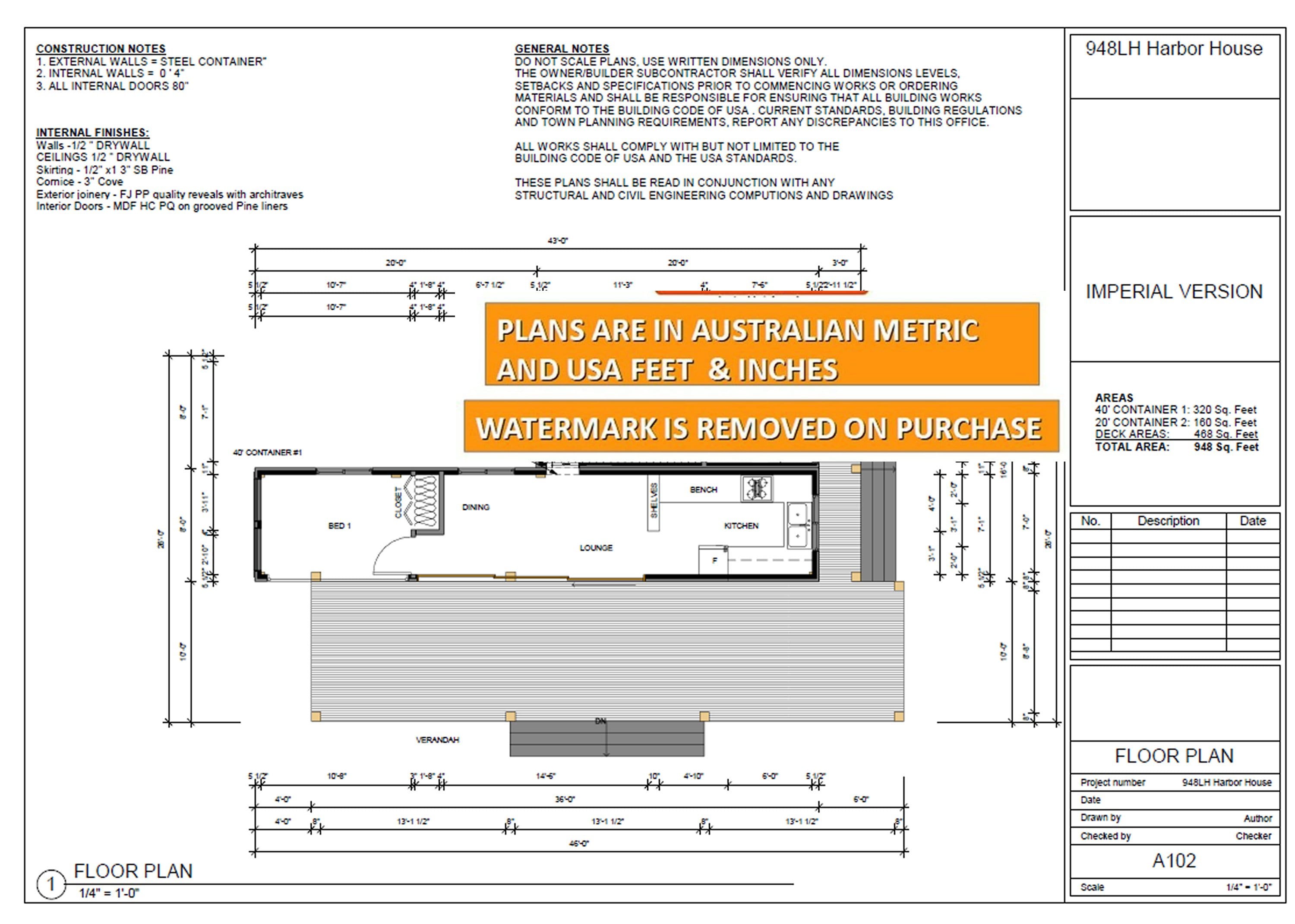 Affordable Shipping Container Home Plans With Solar Power, Large Deck