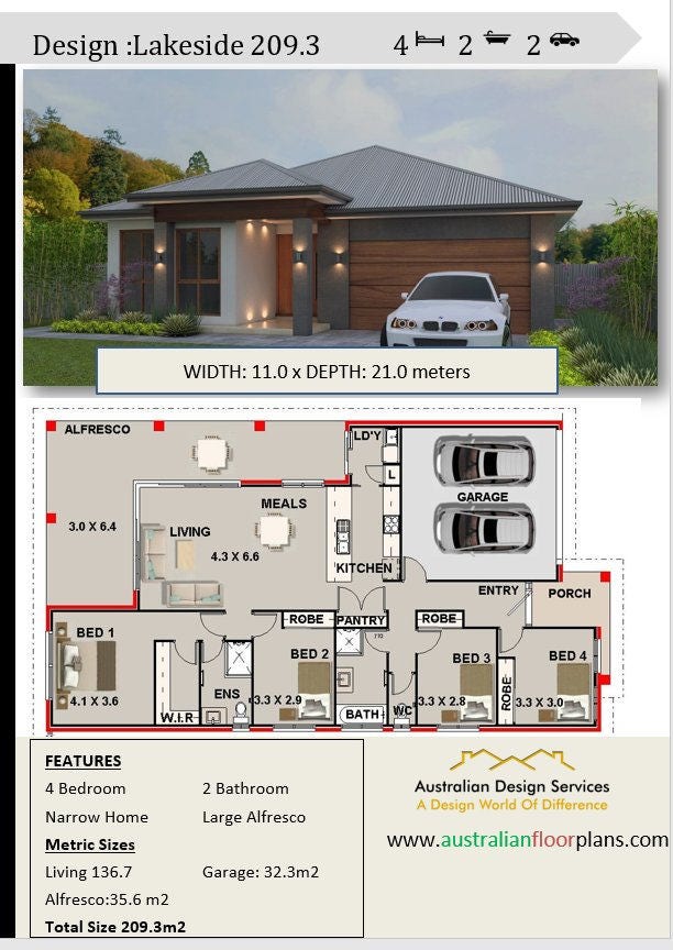 209 m2 4 Bedroom house  plan  For Sale home  plans  Lakeside 