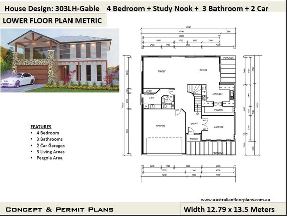 2 Level House Plan 302 M2 Or 3230 Sq Feet 4 Bed Study Nook 3 Living Areas 2 Story Design Balcony 2 Storey Plans