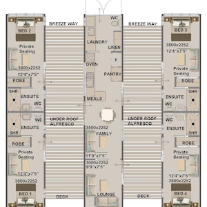 Build Plan#40 Titian 89.1: 40 x 40 Innovative Shipping Container House Plans | Container home building plans | Efficient container home plan
