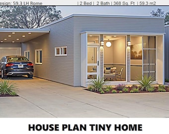 2 Bedroom Small House Plan, Narrow Lot Home Design