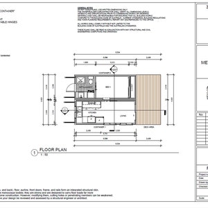 Set di piani di costruzione Piani di casa per container/ Soggiorno minimalista/ Casa container con 1 camera da letto più venduta/ Architettura sostenibile immagine 5