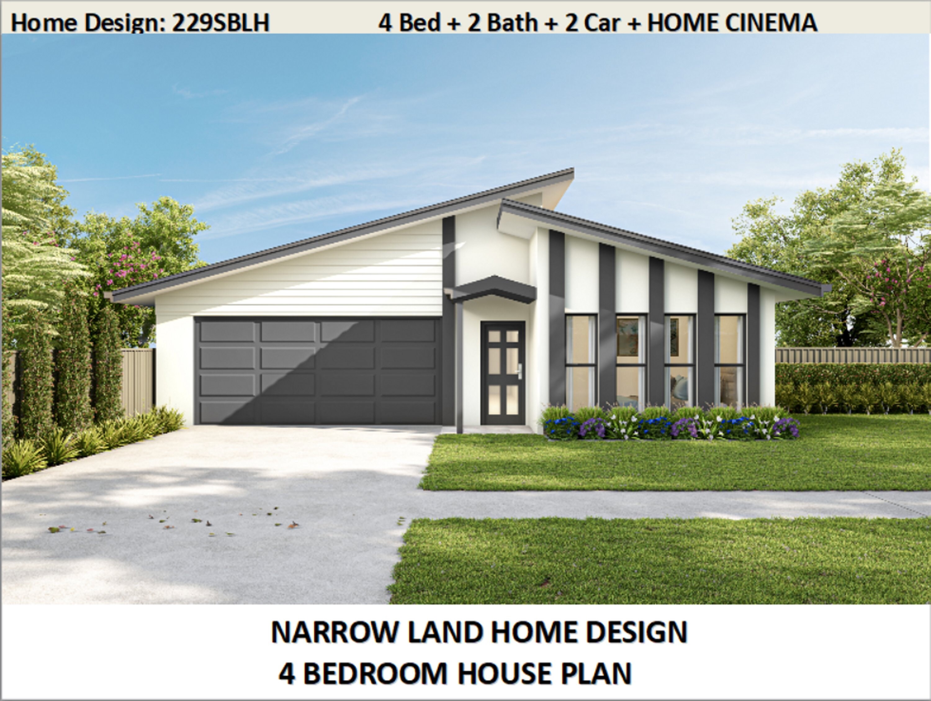 Easy Build Skillion Roof House Plans 229 M2 2484 Sq Etsy