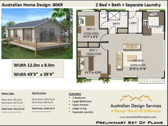 1639 Sq Foot 152 Sq Meters 2 Bedroom House Plan Australia Small Home Design 2 Bed Home On Stumps Concept House Plans For Sale