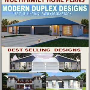 BEST SELLER  ***** 5 Star Duplex House plans book  - house plans -duplex floor plans -multi family home plans and designs catalog blueprints