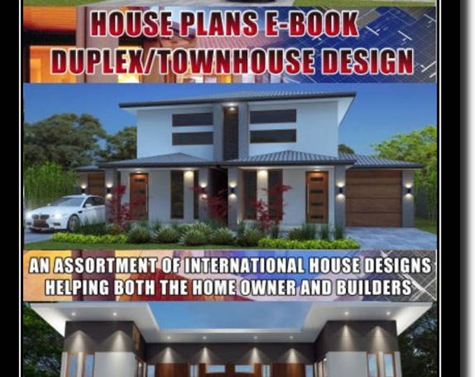 BEST SELLER - Duplex + Townhouse Book of Designs - Australian Home Plans- duplex floor plans- house plan, duplex 411m2 | duplex catalog