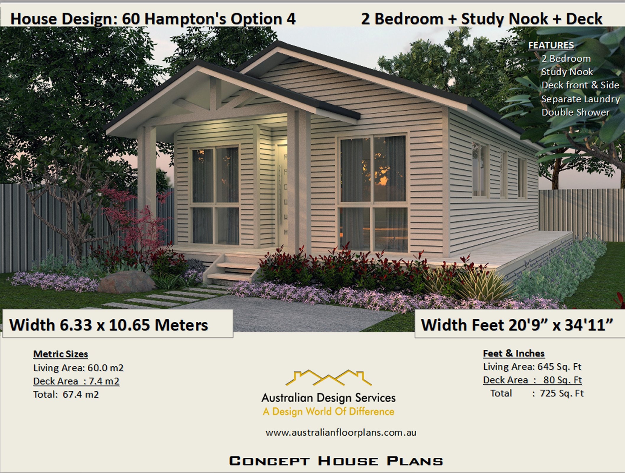 The Hampton Style Granny Flat 2-bedroom - Granny & Co Homes