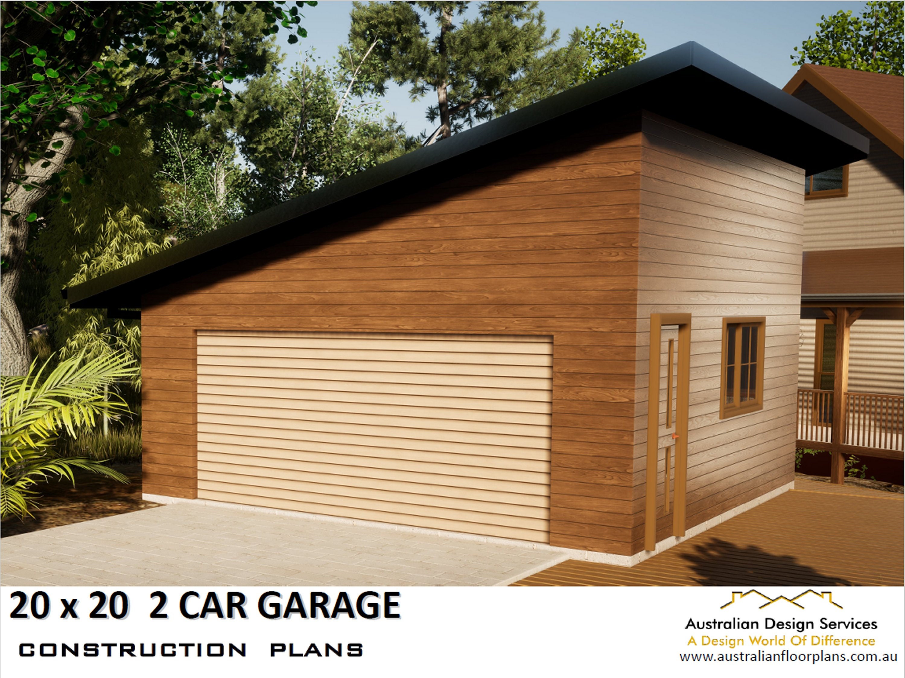 Detached 20 x20 Two Car Garage Architectural Plans Etsy detached-20-x20-two-car-garage-architectural-plans-etsy