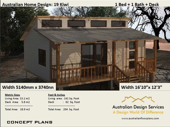 Small And Tiny Home 19 Kiwi 1 Bed Home 19m2 204 Sq Foot Etsy