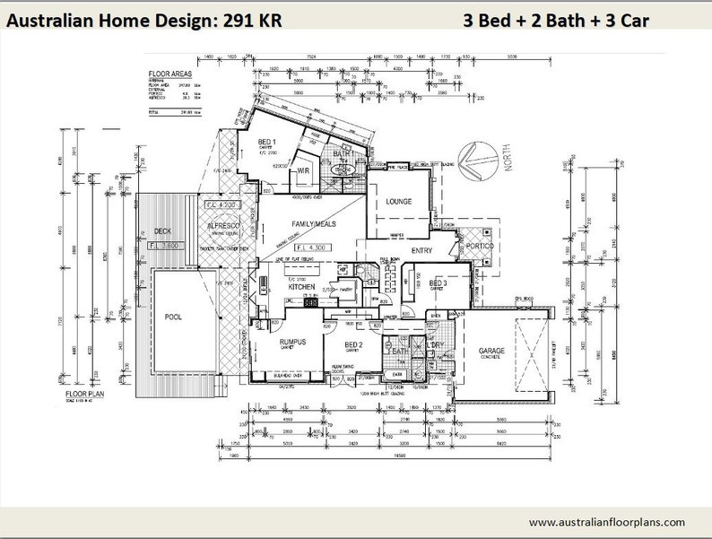 291 KR 3 Bed 2 Bathooms 2 Car Garage Concept House - Etsy