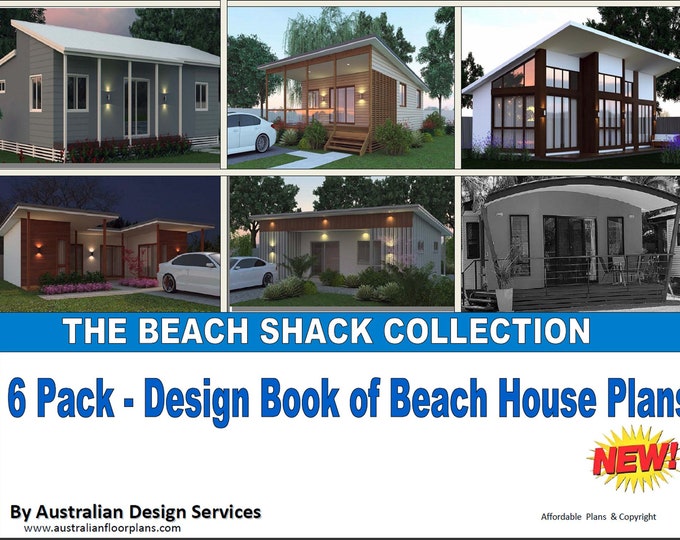 BEACH SHACK COLLECTION - 6 Pack Design Book of Beach Shack House Plans