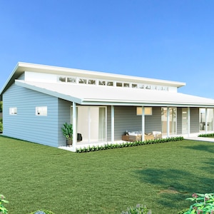 House Plans / 4 Bedroom or 3 Bed and Office | Modern Home Plans /1500 Sq Ft / 140 sq meters Blueprint PDF