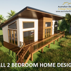 2 Bedroom house plan / Small and Tiny House Plans / metric Under 1200 sq. foot house plans/ 107.4 m2 or 1153 sq. foot