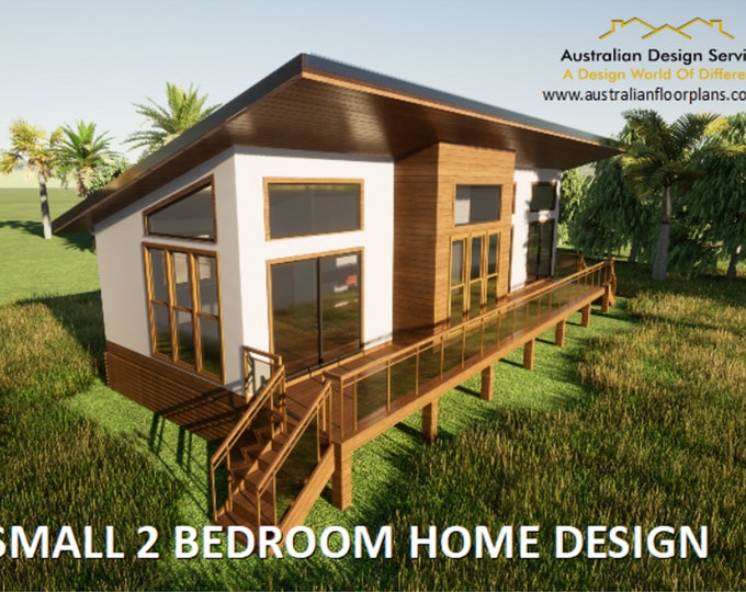 2 Bedroom house plan / Small and Tiny House Plans / metric Under 1200 sq. foot house plans/ 107.4 m2 or 1153 sq. foot