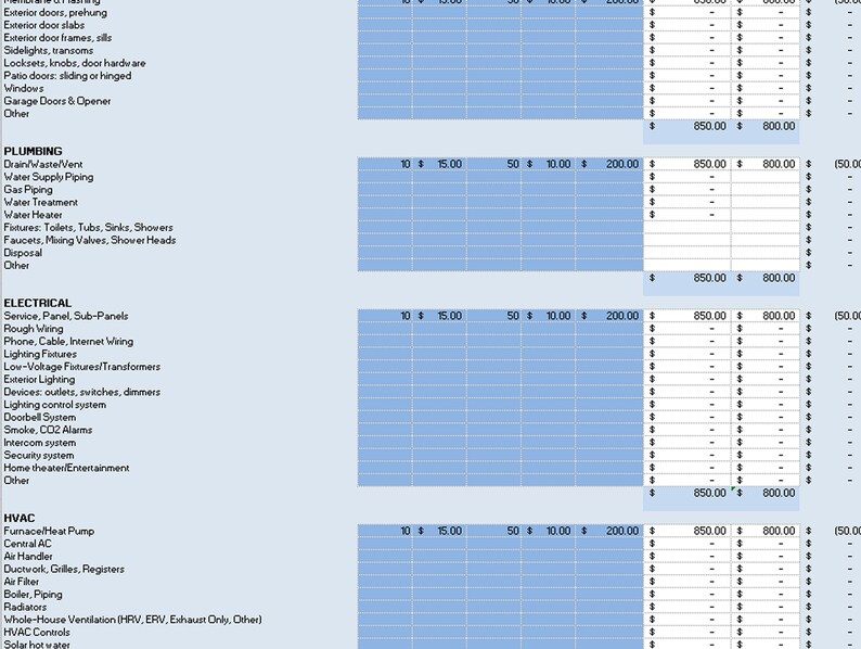 Excel Construction Budget Template - Comprehensive Cost Breakdown ...
