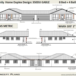 Multi Family Duplex House Plans/ 8 Bedroom Home/ modern duplex Multi Family Duplex dual duplex design Concept House Plans For Sale image 6