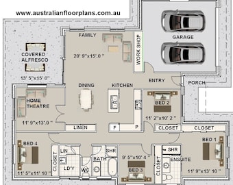 Modern 4 Bedroom Concept Architectural - Modern Home plans - Spacious 4-Bedroom House Plan with Double Garage 1800 Sq Feet / 226.9m2