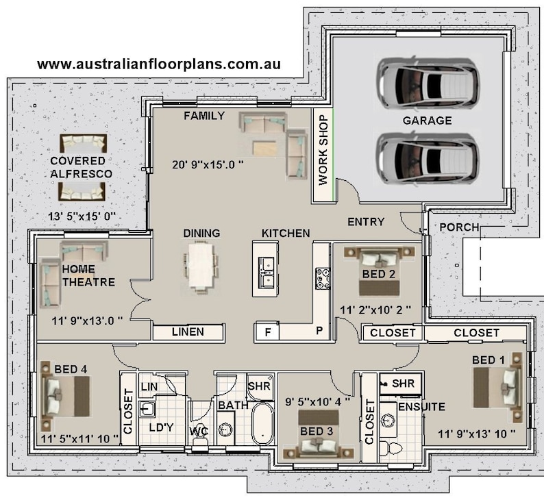 Concept architectural moderne de 4 chambres - Plans de maison modernes ...