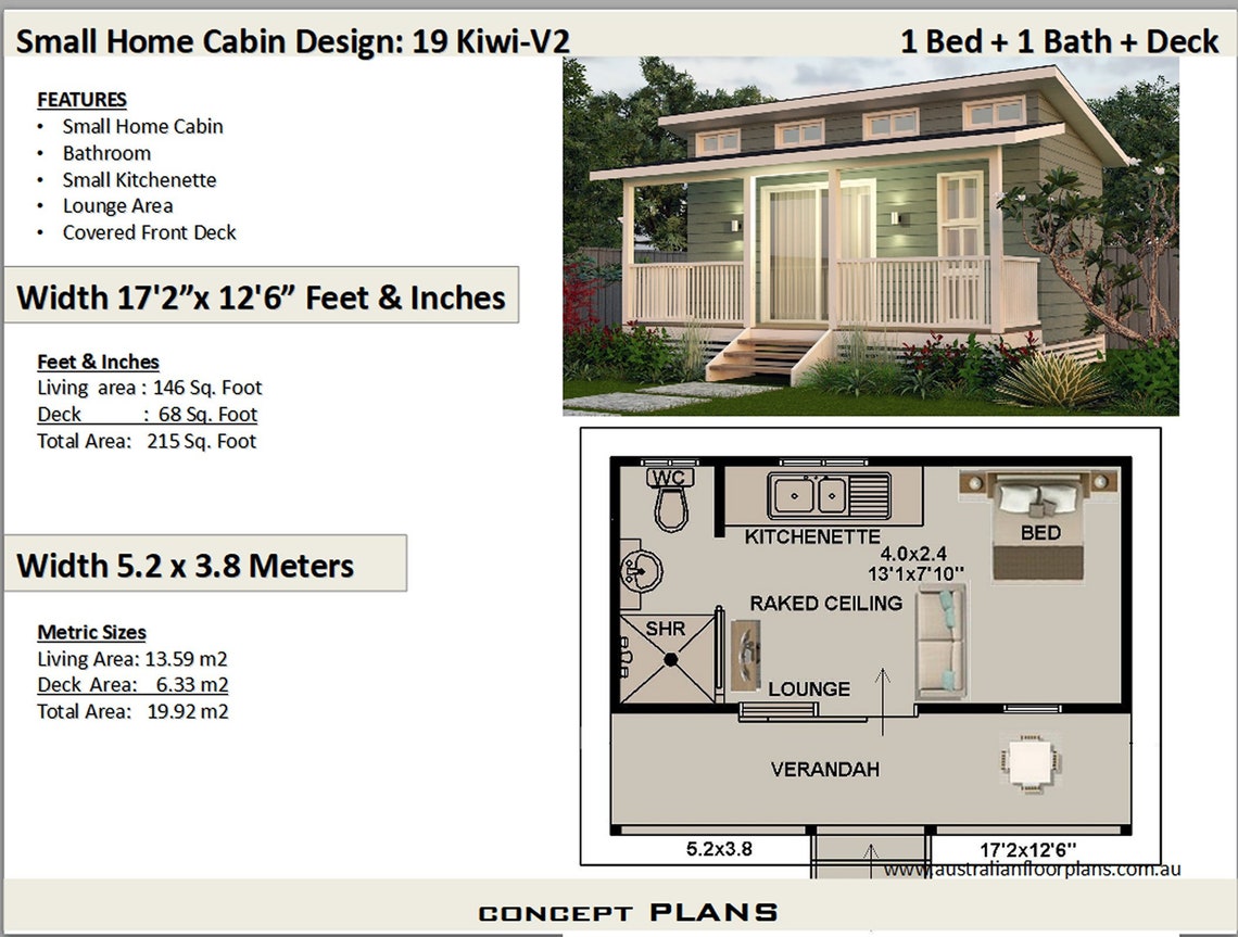 Affordable Tiny House Plans All New Design 215 Sq. Ft. or 19.92 Sq ...