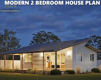 Skillion Roof 2 Bedroom House Plan | Rosebud Design
