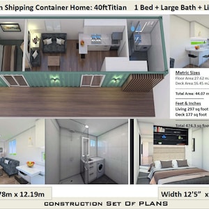 Build Plan#40 Titian: Cad (DWG) Version 40 Foot Shipping Container Home | Full Building Plans | Building Plans Feet & Inches/Metric Sizes
