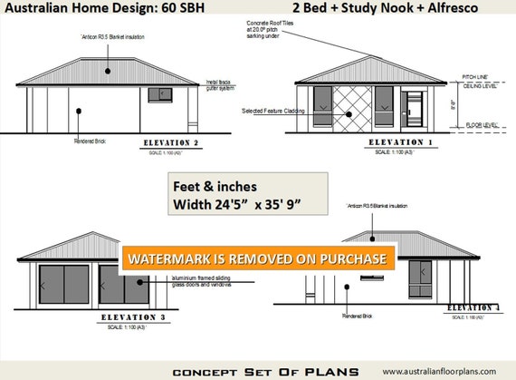 60 M2 645 Sq Foot 2 Bedroom House Plan 60 Sbh Concept House Plans For Sale