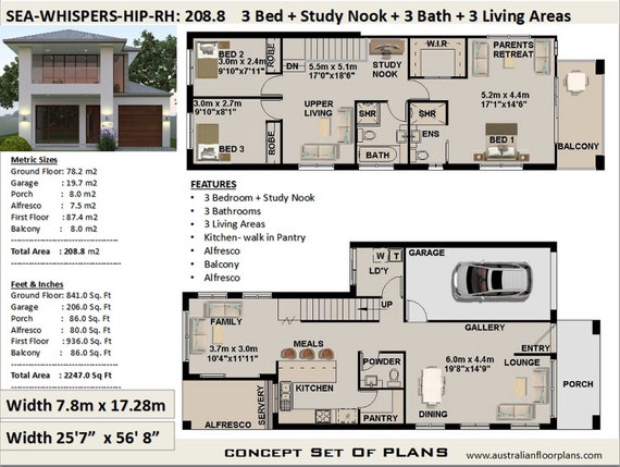 Duplex Townhouse House Plan House Design 208 M2 2247 Sq Feet Two Storey Floor Plans 2 Story House Plans Modern Duplex House Plan