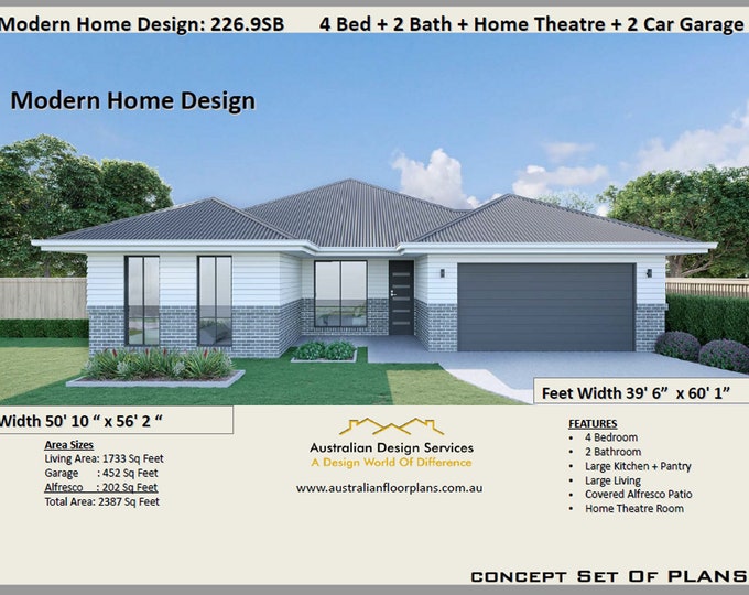 Modern Home Design - 4 Bed House Plans For Sale | 2387 Sq. Feet