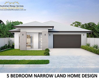 House Plan 5 bedroom | 5 bed home plans | 5-bedroom design | Narrow Lot Concept blueprints house plans For Sale