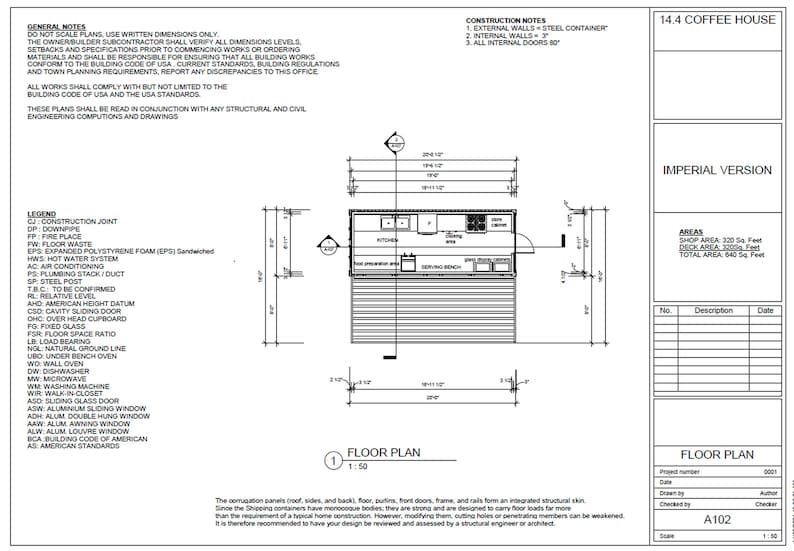 Shipping Container Coffee House Plans | Transportable Container Coffee ...