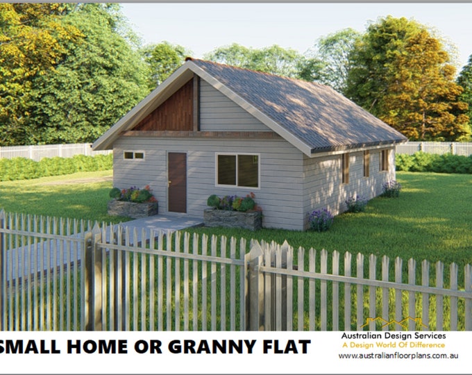 Small Home / Granny Flat / 2 Bedroom / 2 Bathroom / Office House Design - PDF Floor & Electrical Plan - 864 sq ft (80.2 m2) 24 x 36