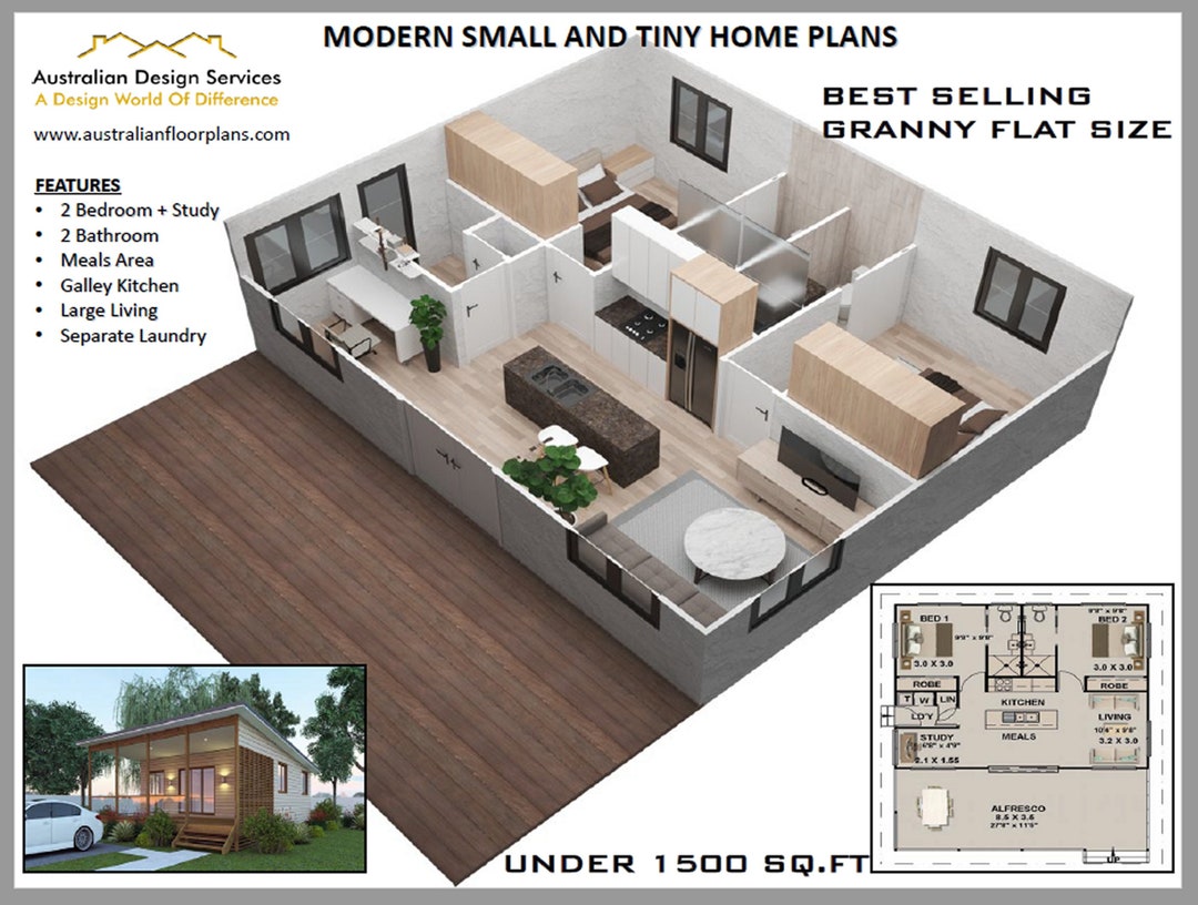 House Plans Under 1000 Sq Ft 2 Bedrooms 2 Bathroom Granny Flat 