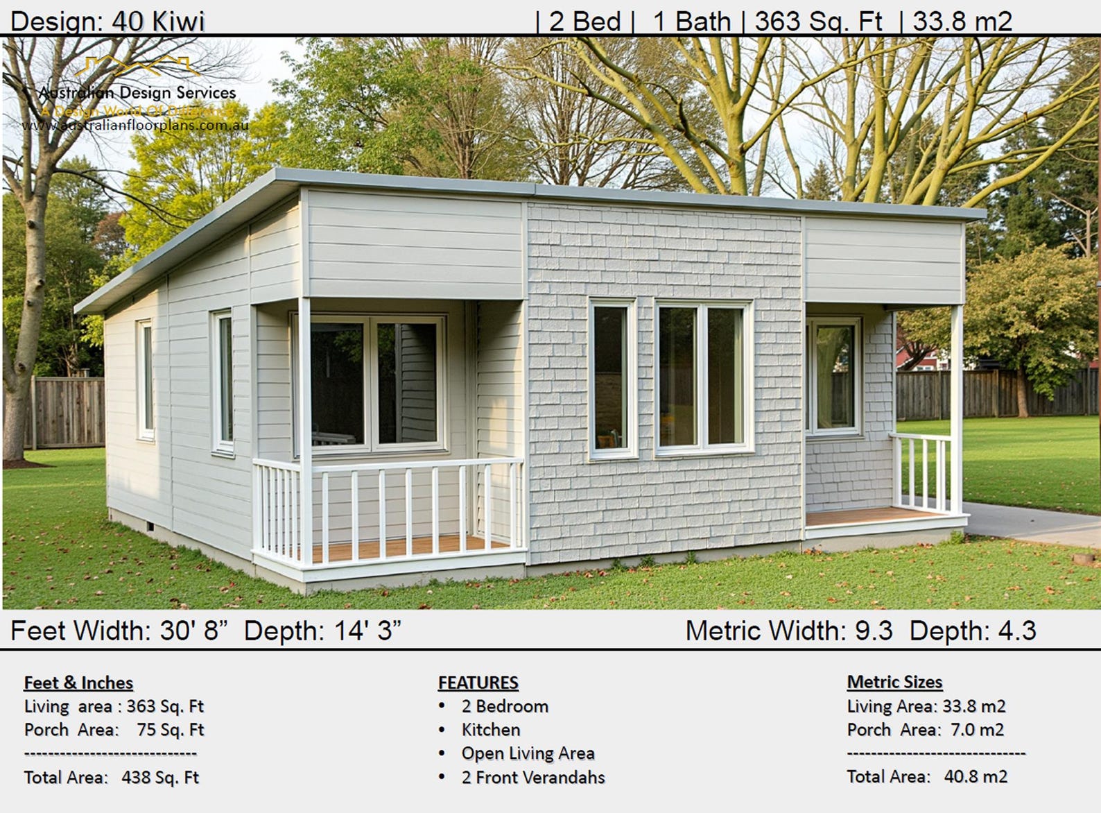 RANCH HOME - Small and Tiny Home Design 33.8 M2/ 363 Sq. Feet - Texas ...