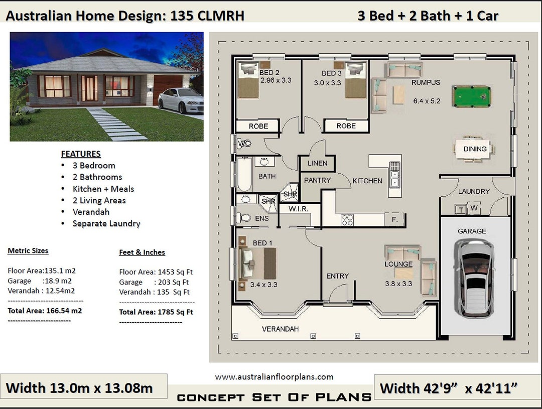 3 Bedroom House Plans Australia — free download