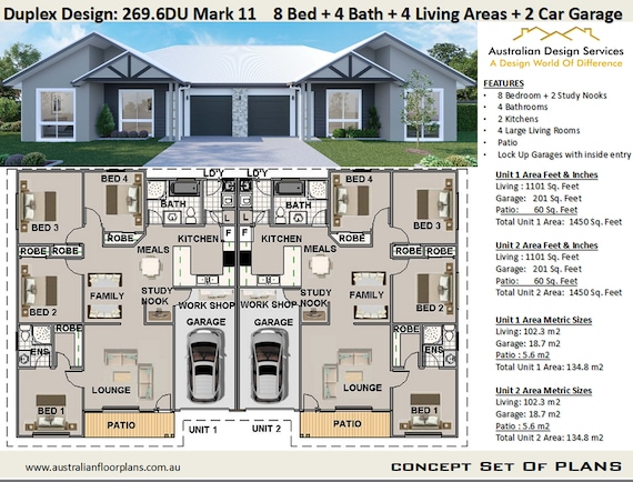 8 BEDROOM DUPLEX DESIGN: 269.6dumark 11 - 269.6 M2/2901 Sq
