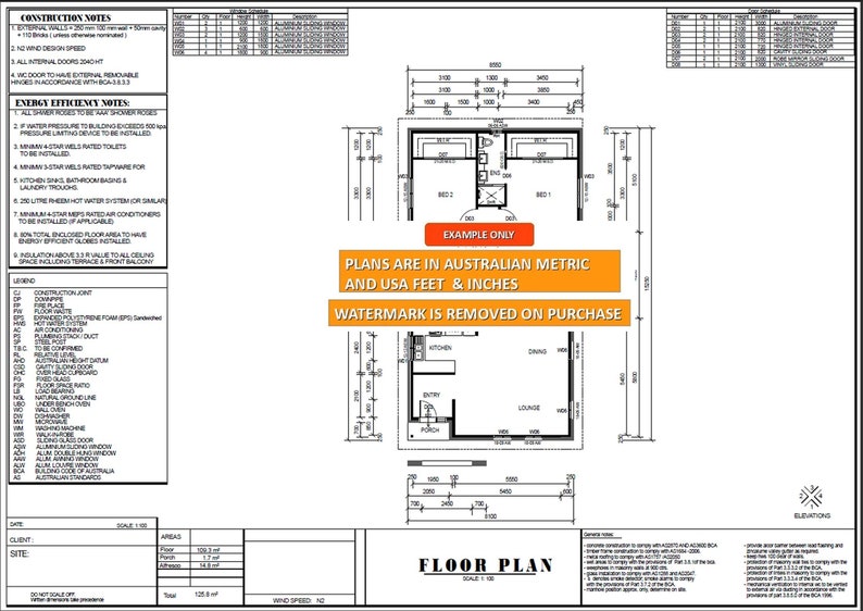Modern Small 2 Bedroom 2 Bathroom House Design Under 1500 Sq - Etsy
