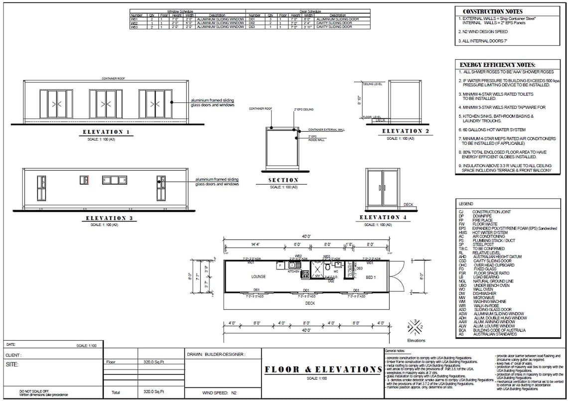40 foot shipping container construction specifications