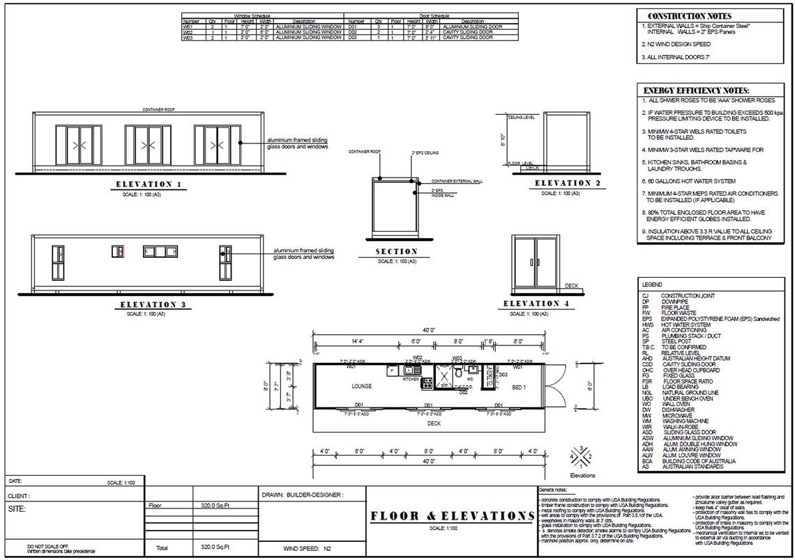 40 foot shipping container construction specifications