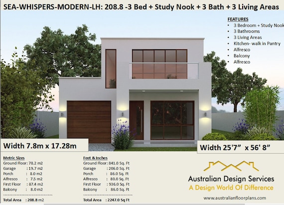 Duplex Townhouse House Plans Modern 2 Story Home 208 M2 2247 Sq Feet Two Storey Floor Plans 2 Story Home Plans Modern 2 Storey