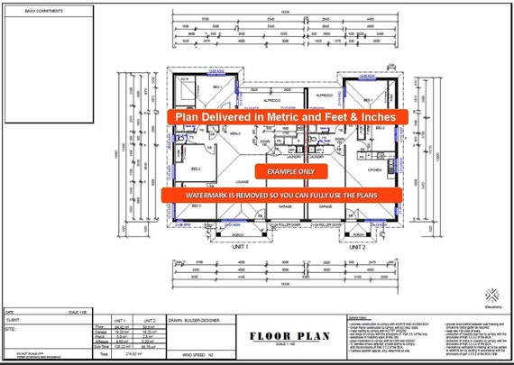 60 M2 685 Sq Foot 2 Bedroom House Plan 59 Hine Concept Etsy
