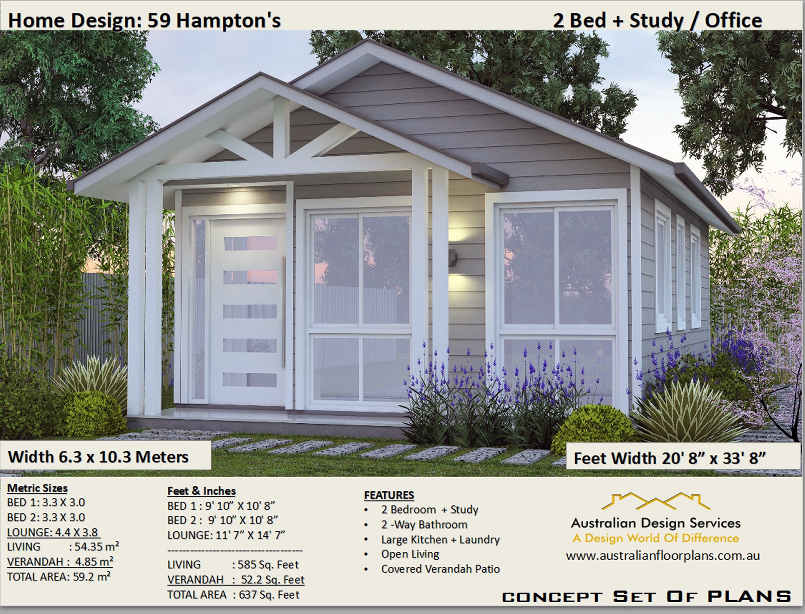 The Hampton Style Granny Flat 2-bedroom - Granny & Co Homes