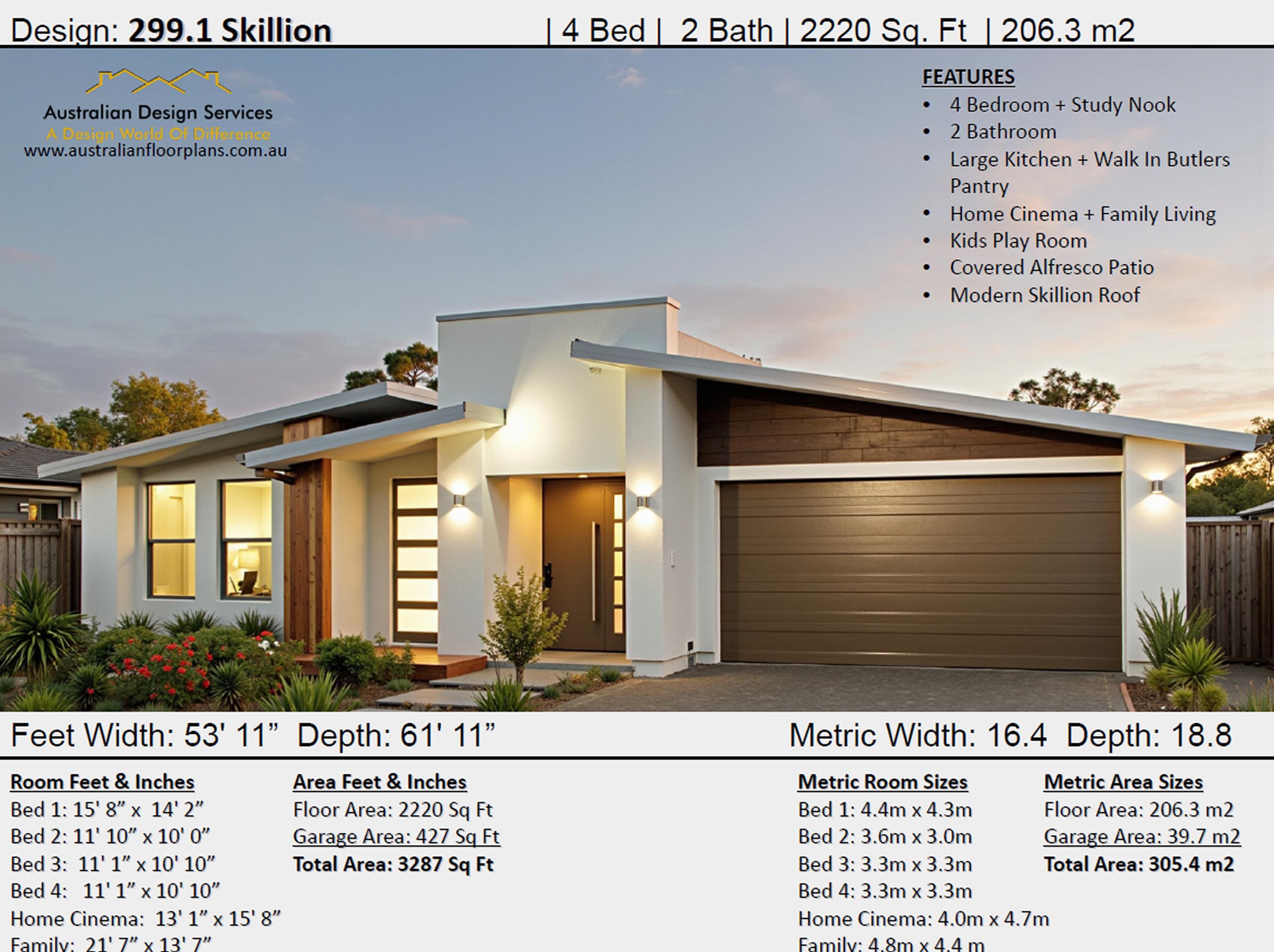 Modern 4 Bedroom House Plans for Sale | Contemporary Home Designs | PDF ...