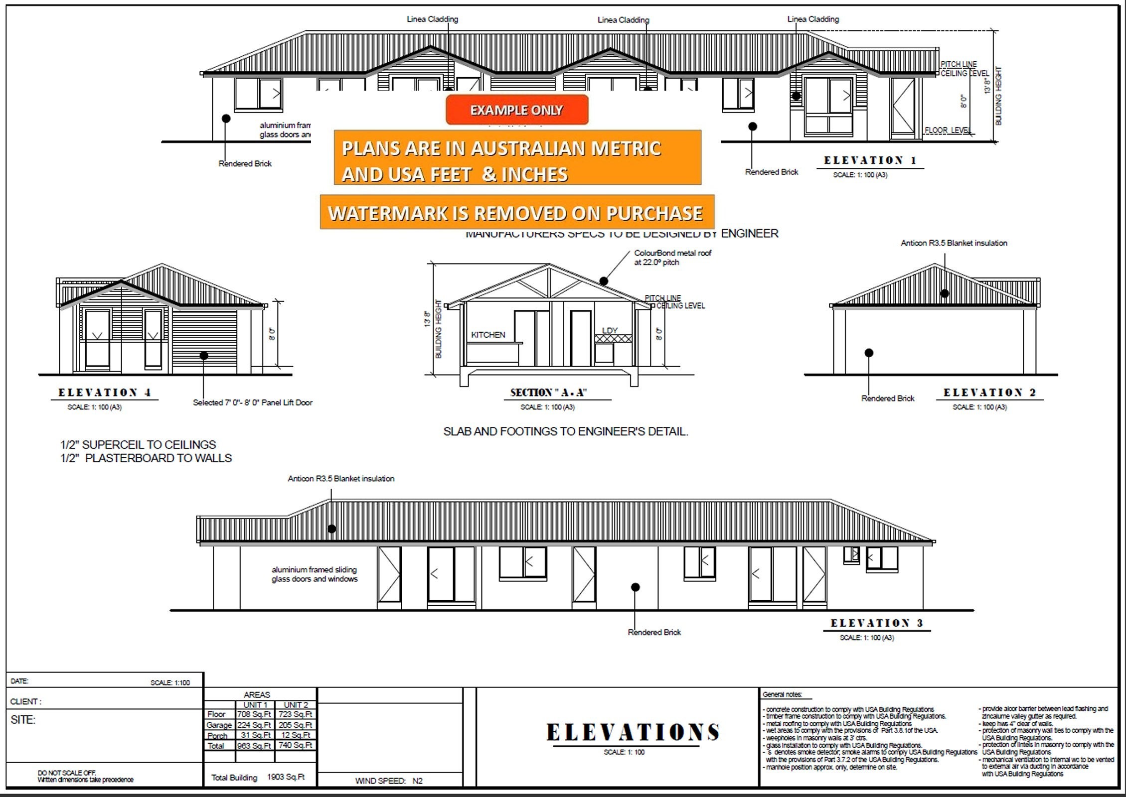 DUPLEX DESIGN Narrow Corner Duplex Plans 176.3 M2 or 1903 Ft2 4 Bed