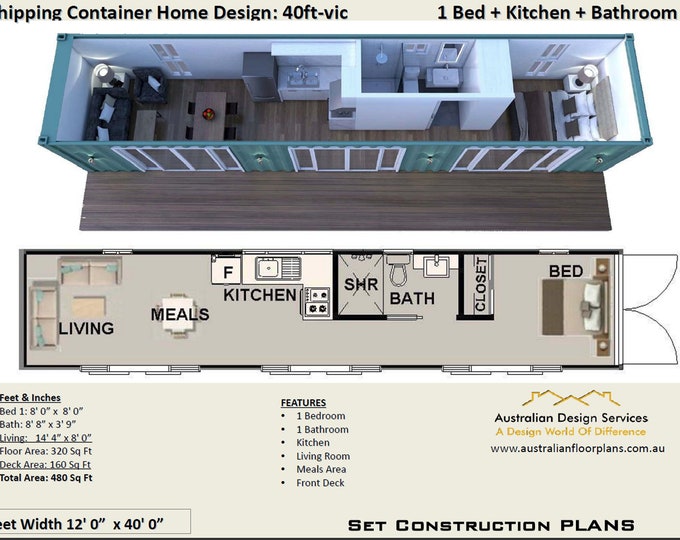40 foot container Shipping Containers| Container Home construction Plan | house plans Shipping Container homes | accessory dwelling unit