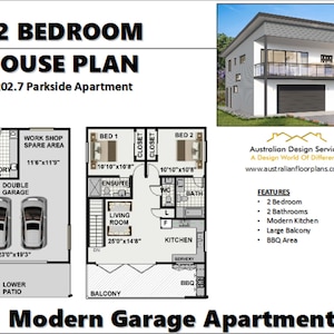 Skillion Roof Granny Flat/Modern Garage Apartment House Plan with Exciting Features | Airbnb Apartment| Carriage house/ house plans for sale