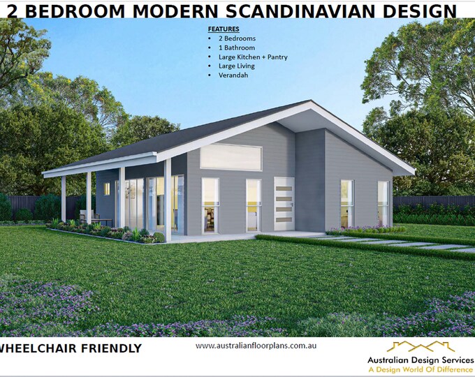 ScandiChic Living: Modern 2 Bedroom House Plan with Scandinavian Design Plans building house plans