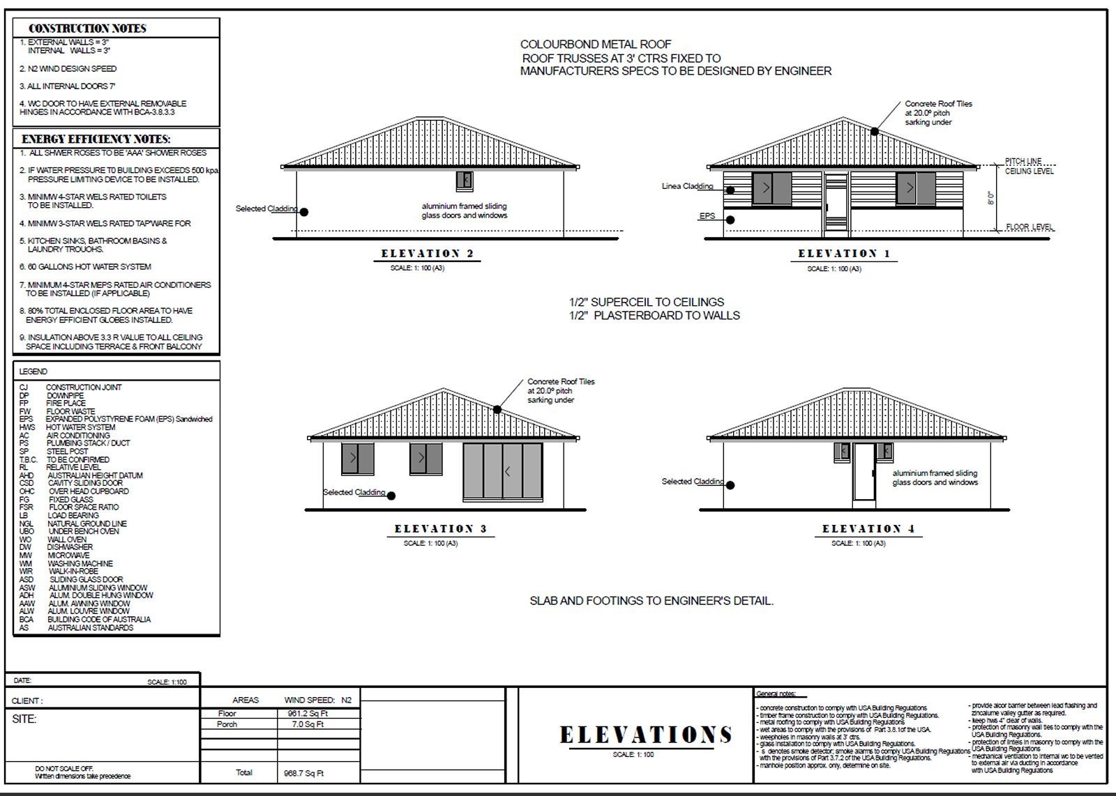 Best Selling 2 Bedroom House Plans, 968 Sq Feet or 90 M2 - Etsy