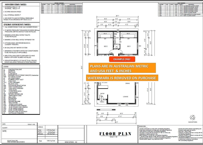 Modern Small 2 Bedroom 2 Bathroom House Design Under 1500 Sq - Etsy