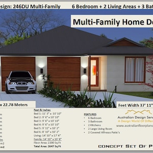 Duplex 6 Bedroom multi family homes for sale / 246m2 (2200 Sq. Foot) Modern Home Plans
